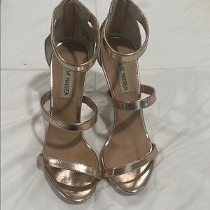 Steve Madden Women's Rose Gold Strappy Heels